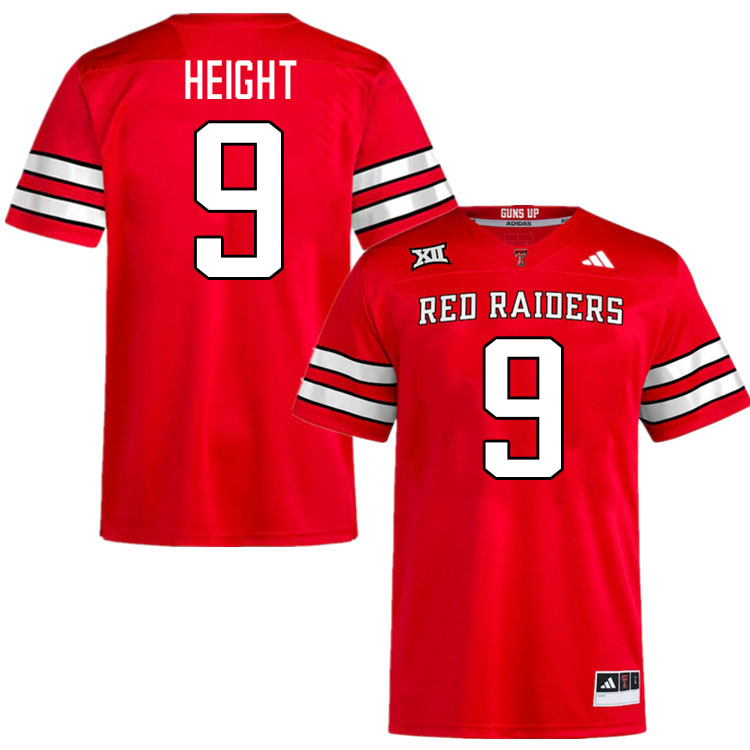 #9 Romello Height Texas Tech Red Raiders Jerseys College Football Uniforms Stitched-Red #9 Romello Height Texas Tech Red Raiders Jerseys College Football Uniforms Stitched-Red